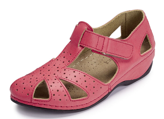ELENA EDEN, klassische Damen-Sandalen, Weite H, mit Klettverschluss ROT