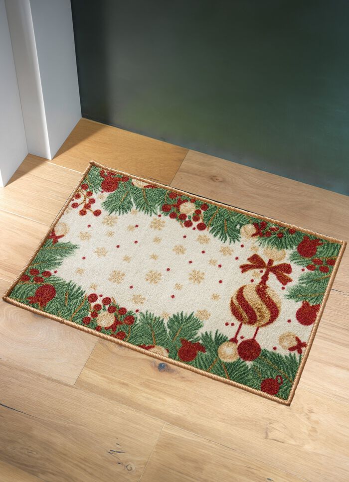 Fussmatte mit Weihnachtsranken-Motiv 