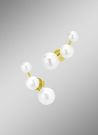 Stilvolle Ohrstecker mit S&uuml;sswasser-Zuchtperlen 