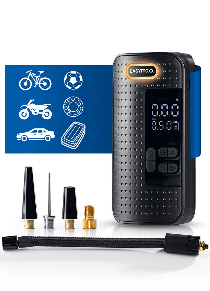 EASYmaxx Akku-Handkompressor mit LED-Beleuchtung 