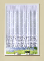 Filigraner Blumenfenster-Vorhang mit Automatikfaltenband 1:3 