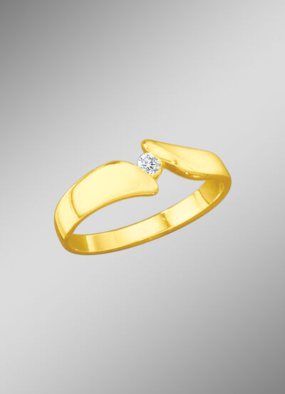 Solitärring mit lupenreinem Brillant 