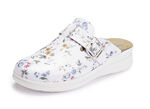 ELENA EDEN Clog aus weissem Rind-Nappaleder WEISS-BUNT