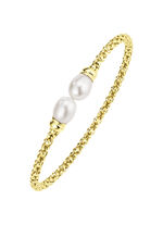Vergoldeter Armreif mit S&uuml;sswasser-Zuchtperlen 