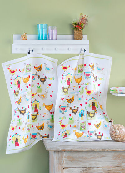 Geschirrtücher aus Halbleinen, 3er-Set  Geschirrtücher aus Halbleinen, 3er-Set