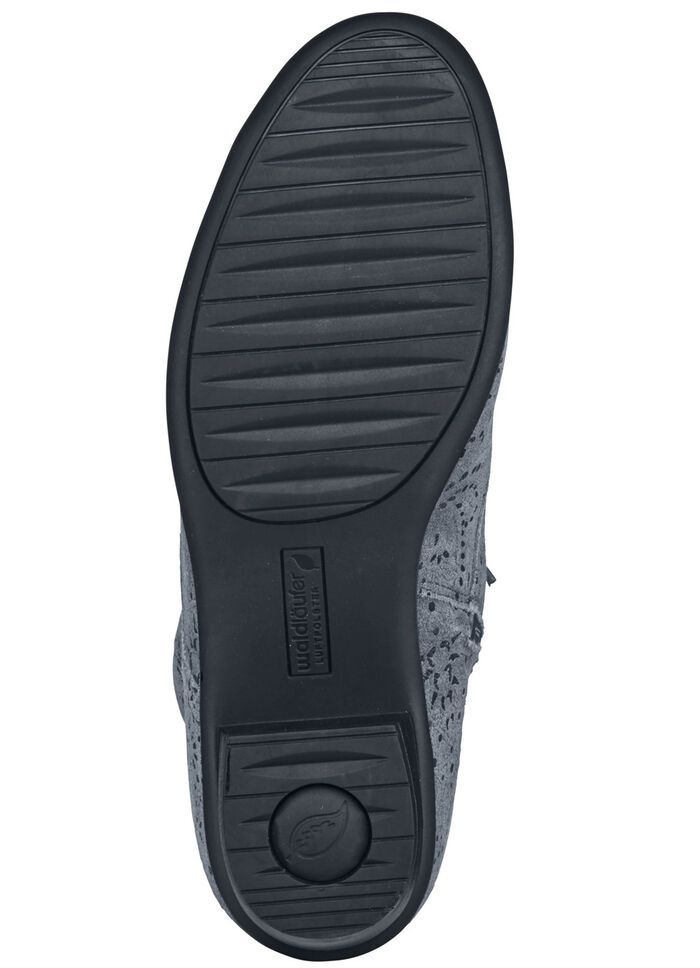 Waldl&auml;ufer Schn&uuml;r-Stiefelette mit floraler Pr&auml;gung GRAU
