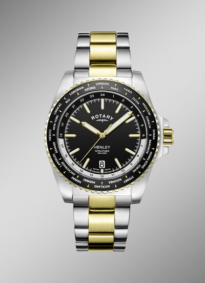Quartz-Herrenuhr Rotary World Timer 