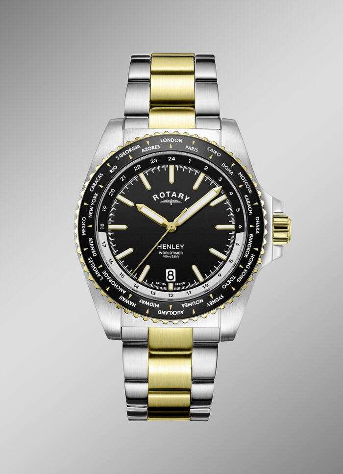 Quartz-Herrenuhr Rotary World Timer 