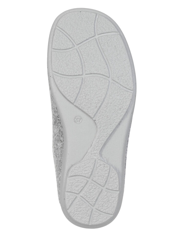 Laurina, klassische Damen-Hausschuhe, mit herausnehmbarem Fussbett HELLGRAU