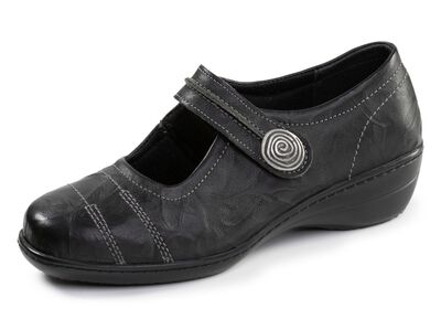 ELENA EDEN, bequeme Damen-Spangenschuhe, Weite H, mit herausnehmbarem Fussbett 