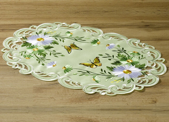Tisch- und Raumdekoration mit Blumen und Schmetterlingen GRÜN