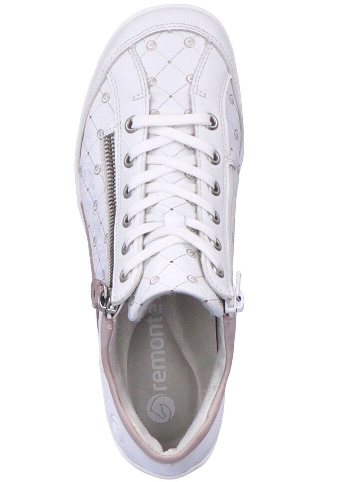 Remonte Schn&uuml;r-Bootie aus bedrucktem und metallisch schimmerndem Synthetikmaterial 