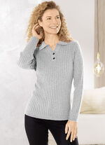 Pullover aus Bouclégarn HELLGRAU MELIERT