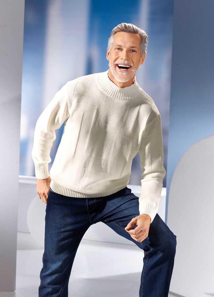 Pullover mit Strukturdessin in 3 Farben 