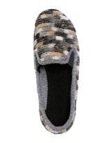 Hausschuh aus gemustertem Textilmaterial GRAU-MULTICOLOR
