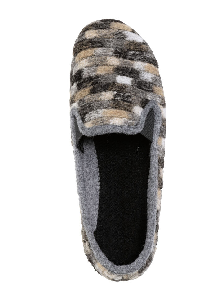 Hausschuh aus gemustertem Textilmaterial GRAU-MULTICOLOR
