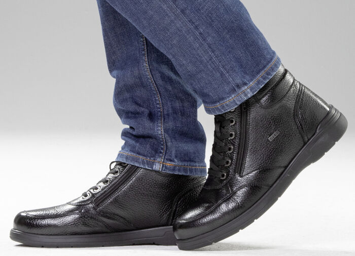 GINO GALANTE, gefütterte Herren-Boots, Winterschuhe, mit Reissverschluss SCHWARZ