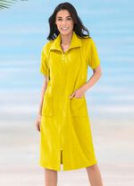 Frottier-Kleid mit durchgehendem Reissverschluss 