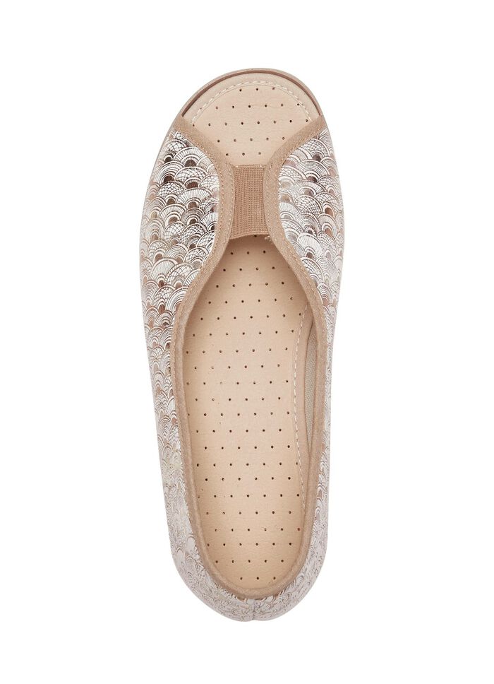 Slipper in Goldbeige aus Textilmaterial GOLDBEIGE