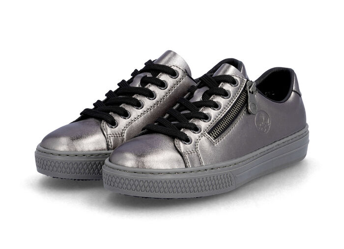 Rieker, modische Damen-Sneaker, mit Reissverschluss ALTSILBER
