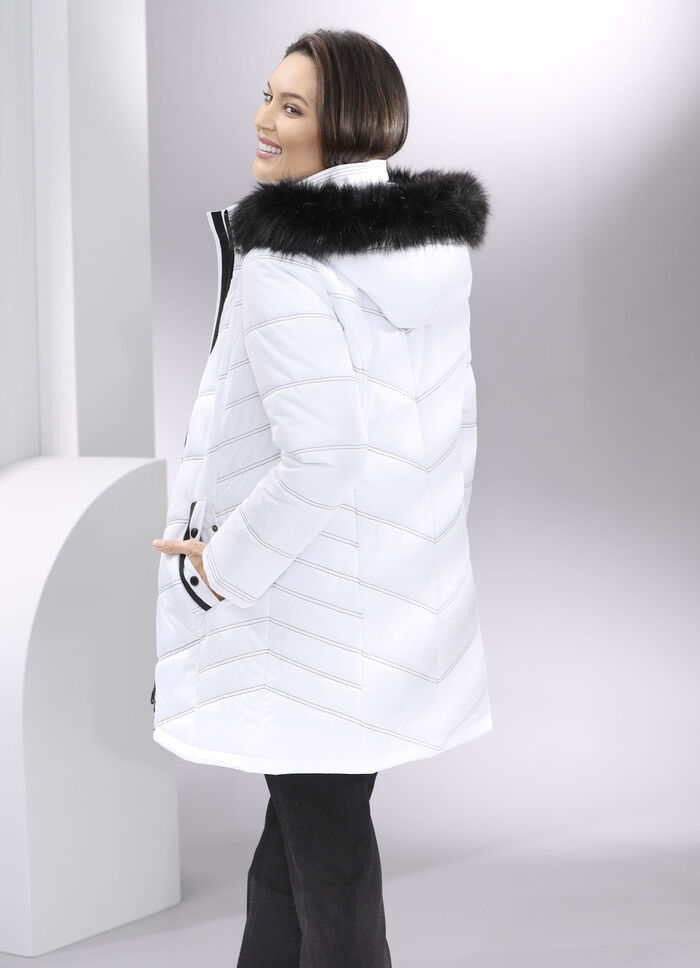 Longjacke mit abnehmbarer Kapuze 