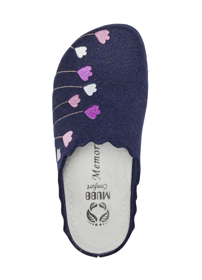 Mubb, klassische Damen-Hausschuhe, Weite H, mit anatomisch geformtem Fussbett MARINE