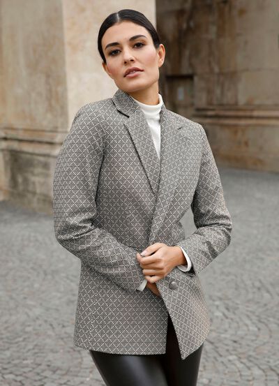 Blazer mit grafischem Dessin 