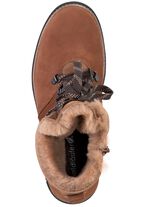Waldl&auml;ufer Schn&uuml;r-Stiefelette mit kuscheligem Kragen aus Lammfell 