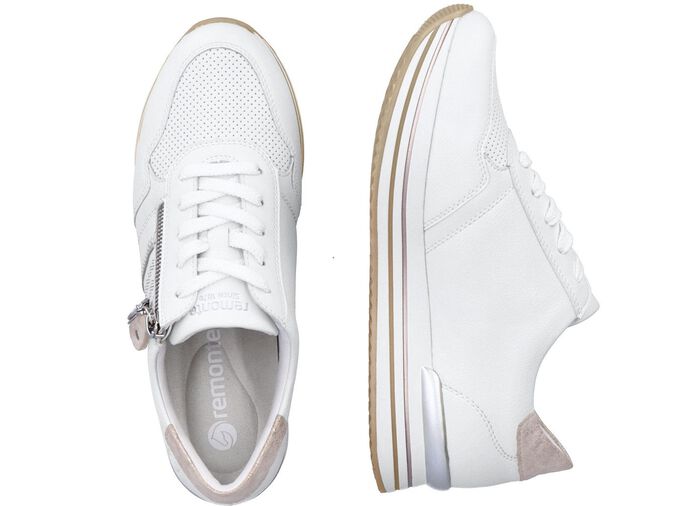 Remonte Sneaker im modischen Dessin WEISS-ROSEGOLD