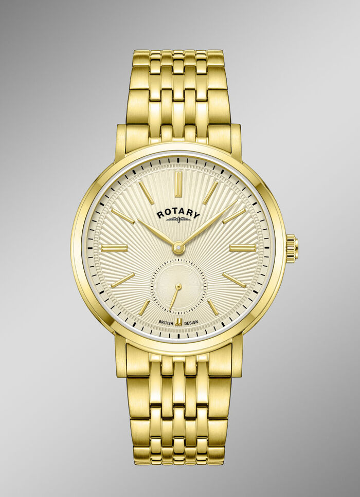 Rotary Quartz-Herrenuhr mit Edelstahlbandgehäuse 