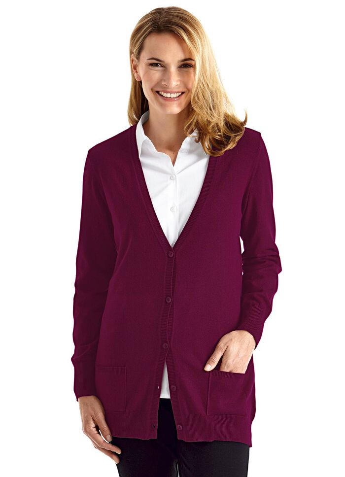 Strickjacke mit Modal  BEERE