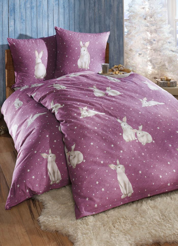 Edel-Barchent Bettw&auml;sche-Garnitur aus Baumwolle 