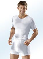 Hermko Dreierpack Unterhosen aus Doppelripp mit Eingriff, weiss 