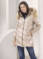 Jacke mit abnehmbarer Kapuze BEIGE