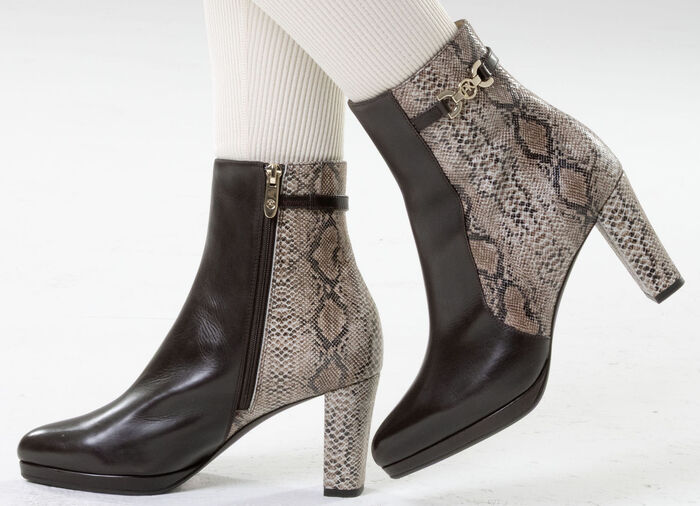 Peter Kaiser, trendige Damen-Stiefeletten, mit Reissverschluss TAUPE-MOKKA