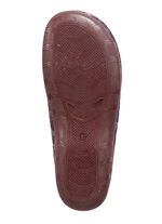 Laurina Pantoffel aus floral bedrucktem Filzmaterial AUBERGINE