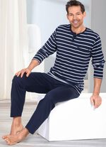 Zweierpack Schlafanz&uuml;ge mit Knopfleiste und offenen Abschl&uuml;ssen 