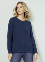 Pullover mit Schal in Grobstrick 