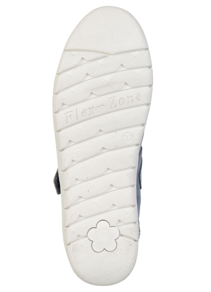 ELENA EDEN, sommerliche Damen-Slipper, Weite H, mit herausnehmbarem Fussbett BLAU-ECRU