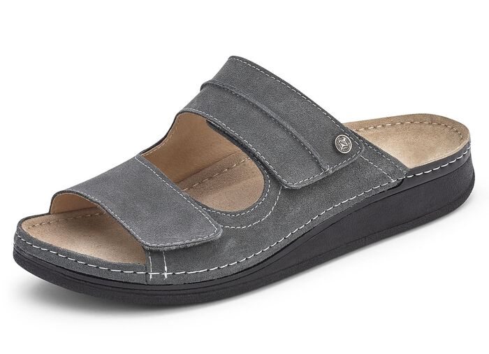 Mubb, bequeme Herren-Pantoletten, Weite H, mit Klettverschluss 