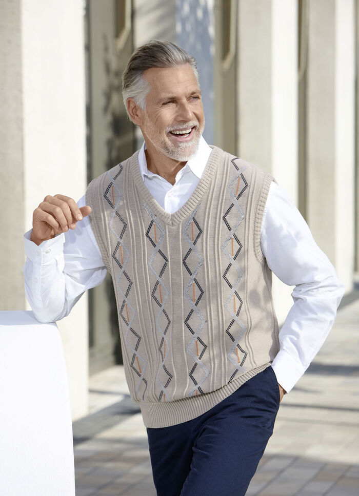 Pullunder mit V-Ausschnitt in 2 Farben BEIGE