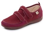 Bequeme Damen-Klettschuhe, Weite H, aus Mesh und Textilmaterial BORDEAUX