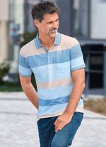 Poloshirt von &laquo;Hajo&raquo; BEIGE-JEANSBLAU-HELLBLAU