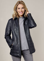 Lederjacke mit Umlegekragen 