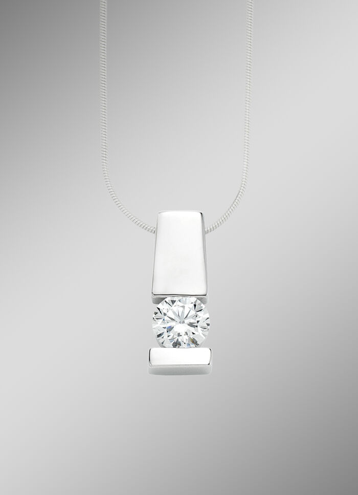 Edler Anhänger in Weissgold mit Brillant 