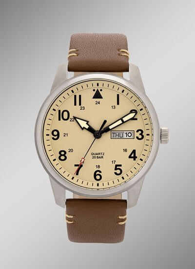Para Quartz-Herrenuhr in Flieger-Optik 
