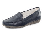 Waldläufer, bequeme Damen-Slipper, Weite H, mit herausnehmbarem Fussbett MARINE