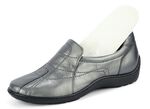 Waldläufer, bequeme Damen-Slipper, Weite H, mit herausnehmbarem Fussbett ALTSILBER