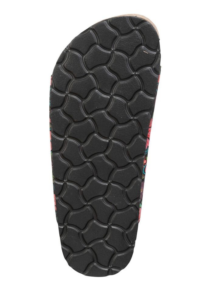 Pantolette in verspielt bedrucktem Dessin SCHWARZ-BUNT