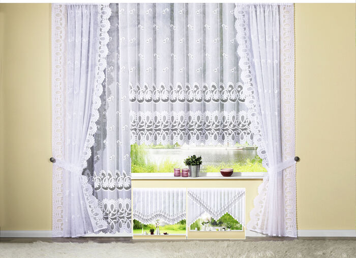 Blumenfenster-Vorhang mit Automatikfaltenband 